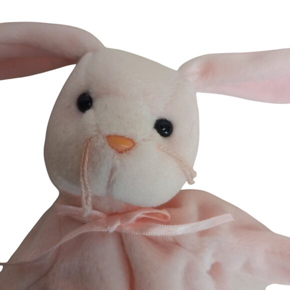 Ty Beanie Baby Hoppity Bunny Rabbit Plush Toy Pink 1996 Stuffed Animal NEW - Picture 2 of 9